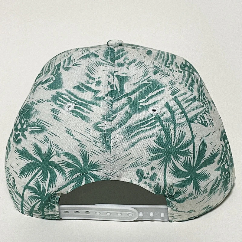 Custom Design Wholesale Flat Bill Tropical Floral Snapback Hats Sports Embroidery Logo Caps with Hawaiian Printing Pattern