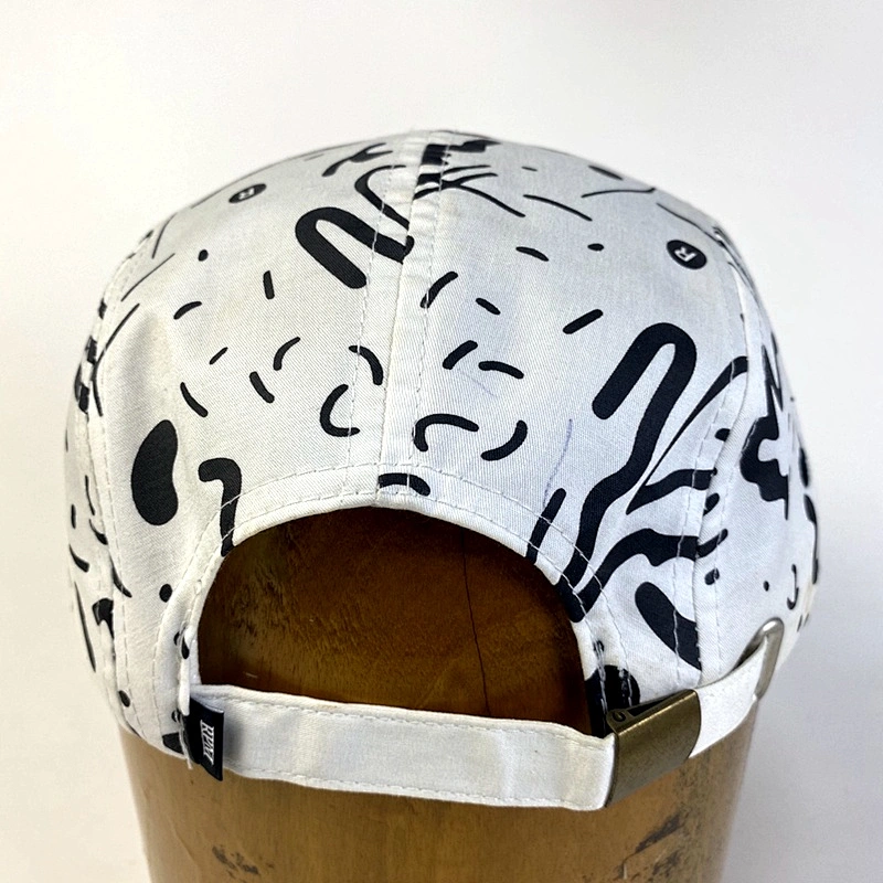 Hot Selling 5 Panel Flat Brim 100% Cotton Polyester Allover Printing Camper Cap  Outdoor Camper Hat Snapback Flat Brim Cap