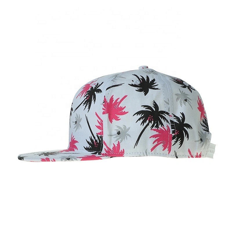 New Design Hawaiian Floral Pattern Snapback Wholesale Cap Hat Summer Beach Hat Popular Fashion Sports Hip Hop Cap