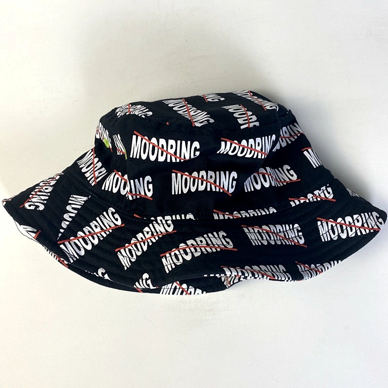 Wholesale Black Fashion High Quality Plain Printing Fabric Bucket Hats Custom Designer Bucket Hat