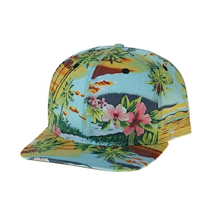 Floral Printed 6 Panel Custom Hats Hawaii  Snapback Adjustable Wholesale Blank Cap