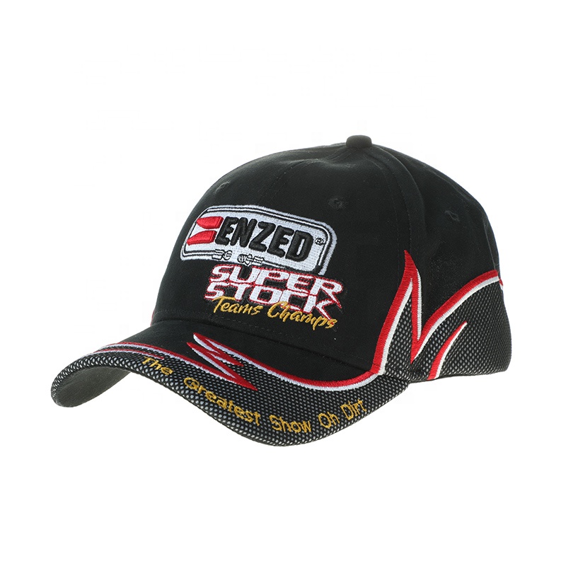 New 6 Panel Racing Cap With Custom Logo