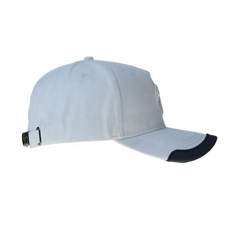 5 Panel Custom Logo 3D Embroidered White Baseball Cap