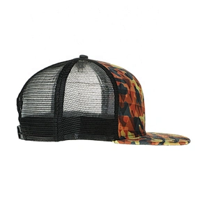 Custom Promotional Snapback Flat Mesh Hat With Sublimation Printing