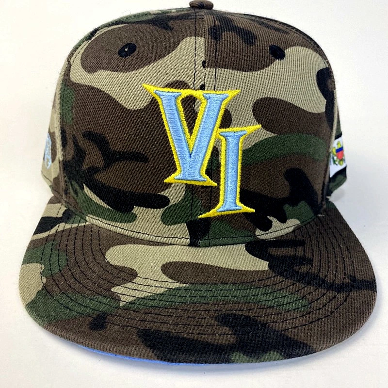 Custom Camo 3D Embroidery Wholesale Promotional Snapback Flat Brim Camouflage Sport Cap
