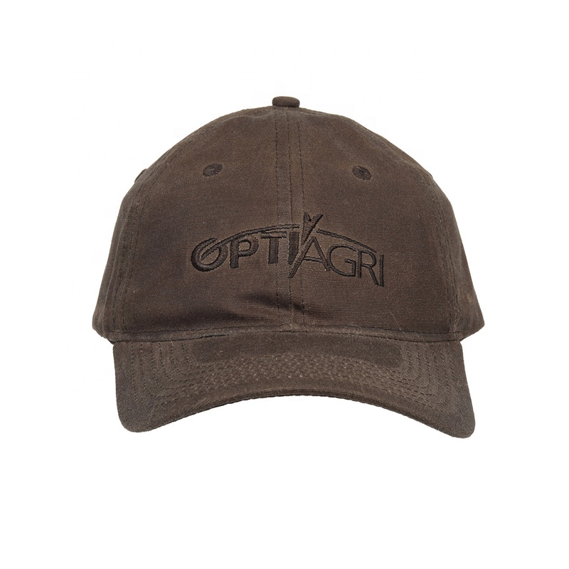 2021 New Designed Wholesale Sports Custom Oilskin Chocolate Brown Baseball Cap Canvas Cotton Dad Hat