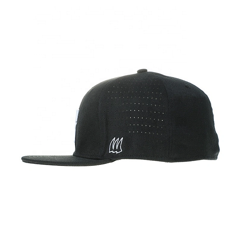 Black Custom Your Own Logo  Quality Flexiable Hat 3D Embroidery Sports Hip Hop Men Fitted Cap