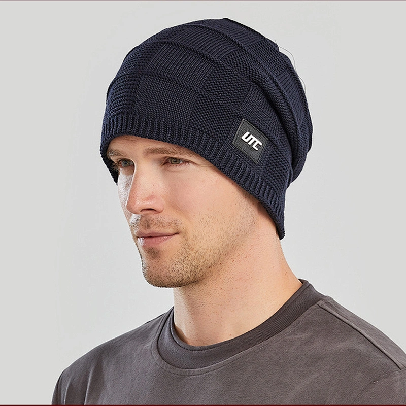 High Quality Winter Plain Dyed Custom Knitted Hat 100% Acrylic Warm Knitted Beanie Custom Logo