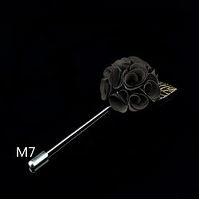 Custom flower boutonniere wedding Fashion womens brooch flower pin Wholesale flower lapel pins mens suit