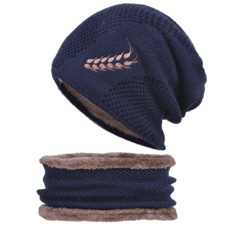 2021 fashion wholesale custom men ladies jacquard knitted winter hat and scarf set