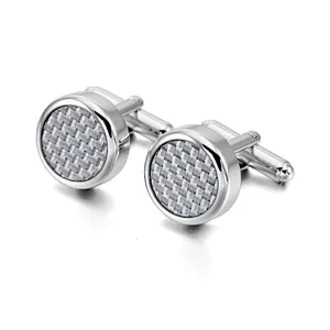 Blue Cufflinks Wholesale Custom Simple Father of The Bride Cuff Links or Tie Clips Custom Color Brass Claw Setting