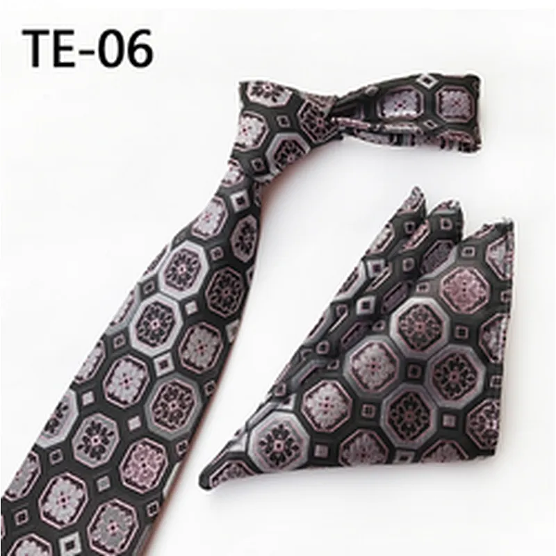 Fashion Men Ties and Hanky Set Custom Paisley Neckties with Pocket Square Casual Ensemble Cravate Mouchoirs