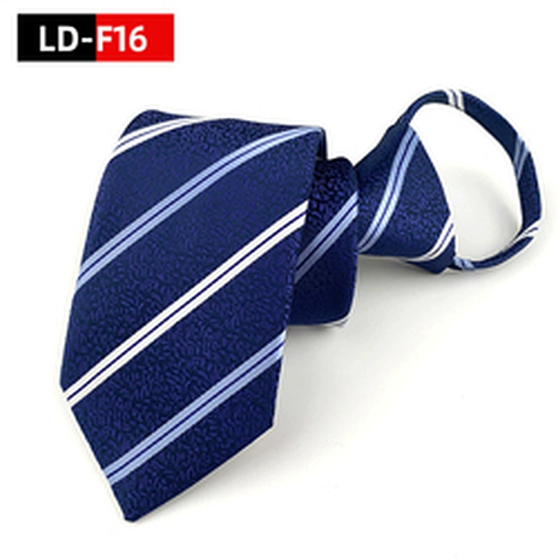 Custom Boys Zipper Ties Novel Polyester Jacquard Woven Zipper Tie Fashionable Lattice Zipper Ties For Men