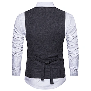 Casual Suits Vest Formal Men Vest Waistcoat Solid Cotton Men's Innerwear Vest Double Breasted Chalecos Hombre