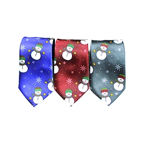 Novelty Christmas Tie Fashion Snowman Holiday Necktie For Festival Party