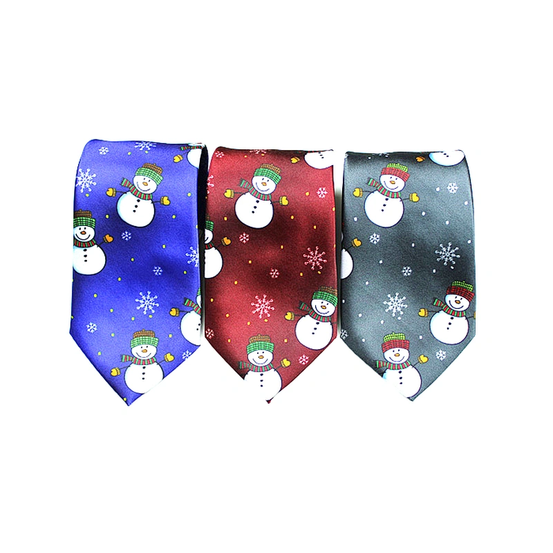 Novelty Christmas Tie Fashion Snowman Holiday Necktie For Festival Party