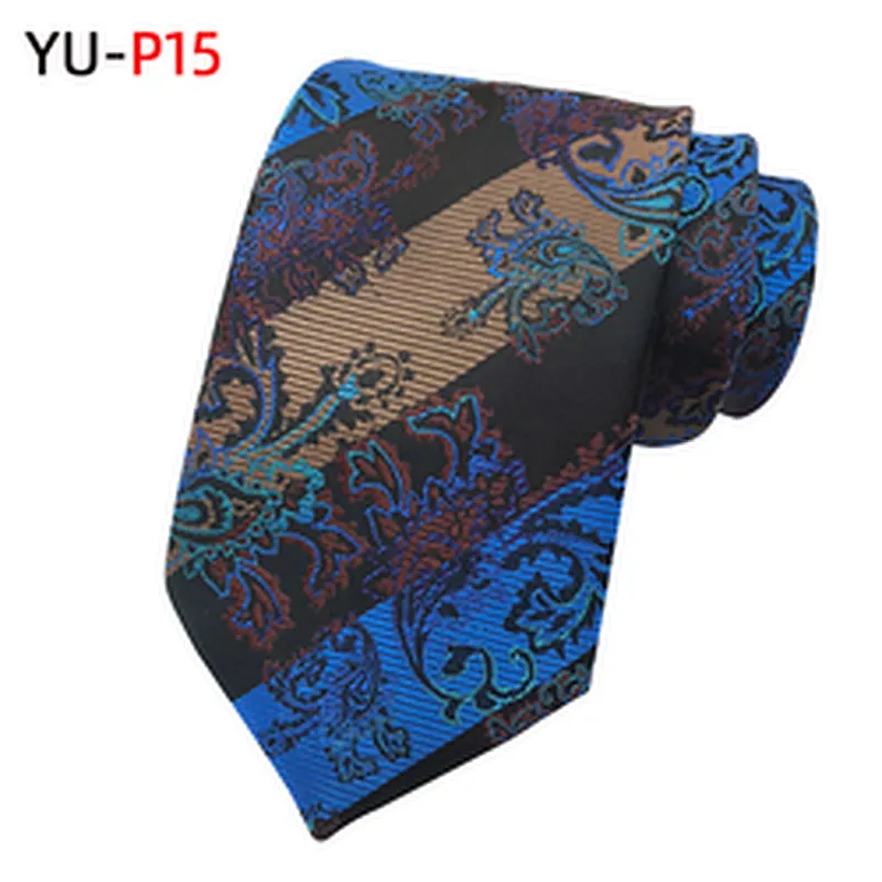 Custom Neckties Men Jacquard Woven Casual Grid Neck Ties For Men Polyester Cravate Pour Homme