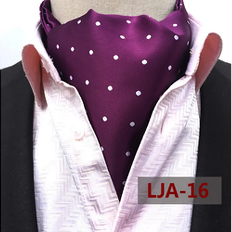 Classic Dot Cravate Homme Casual Paisley Folard Mens Ascot Polyester Jacquard Woven Ties For Men Italian