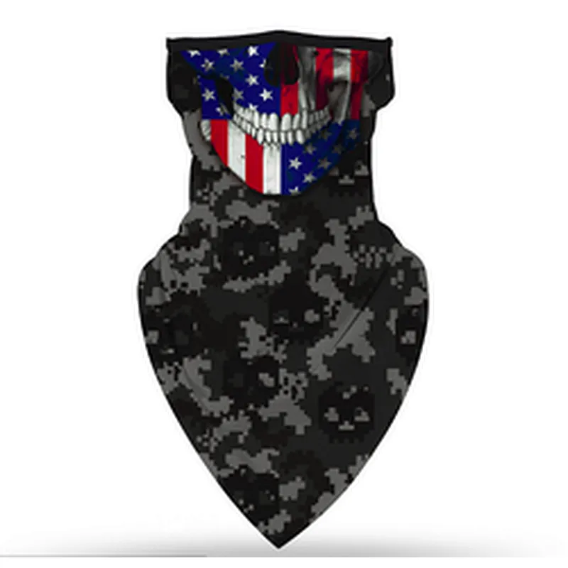 Bandana Custom Logo Multifunction Seamless Outdoor Cycling Sunshade Triangle Face Scarf Neck Gaiter With Ear Loop