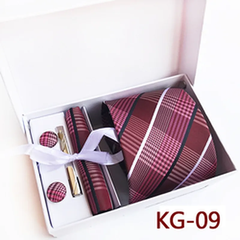 Custom Neckties with Pocket Squares Classic Stripe Men Ties and Hanky Set Tie Clip Pocket Square and Cufflink Set in Gift Box