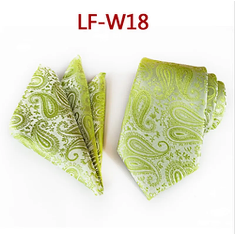 Casual Paisley Neckties with Pocket Square Wholesale Men Ties and Hanky Set Custom Ensemble Cravate Mouchoirs