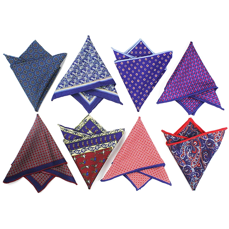 Linen Wool Pocket Square Wedding Pocket Square Printing Pocket Square for Men