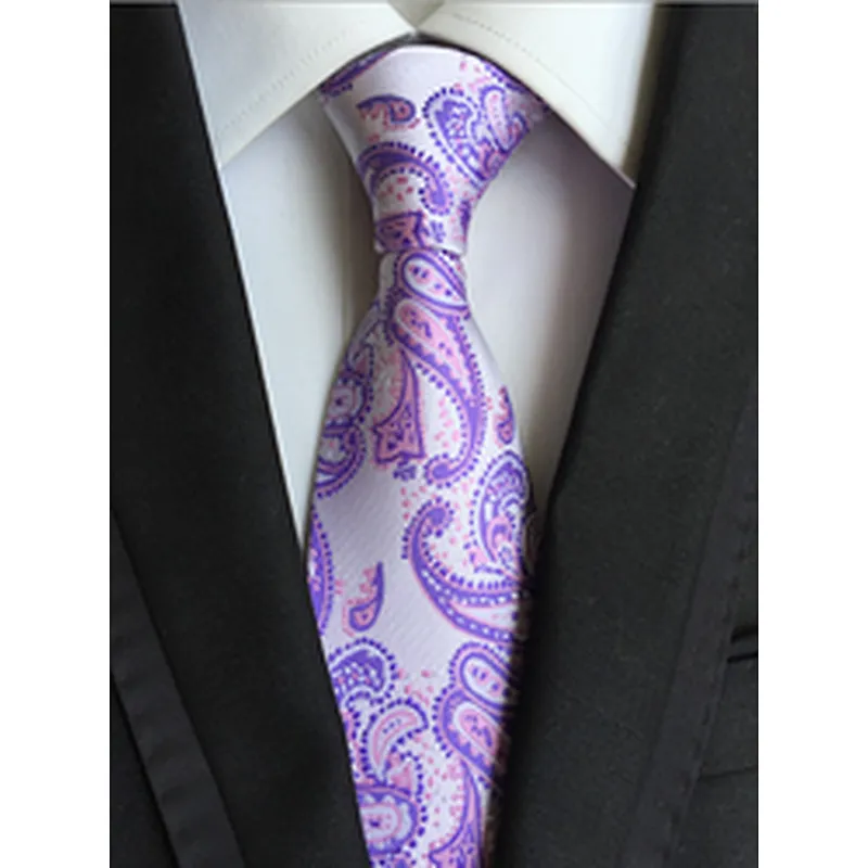 Wholesale Silk Neckties Men Luxury Paisley Silk Ties Jacquard Woven Polyester Cravate Homme