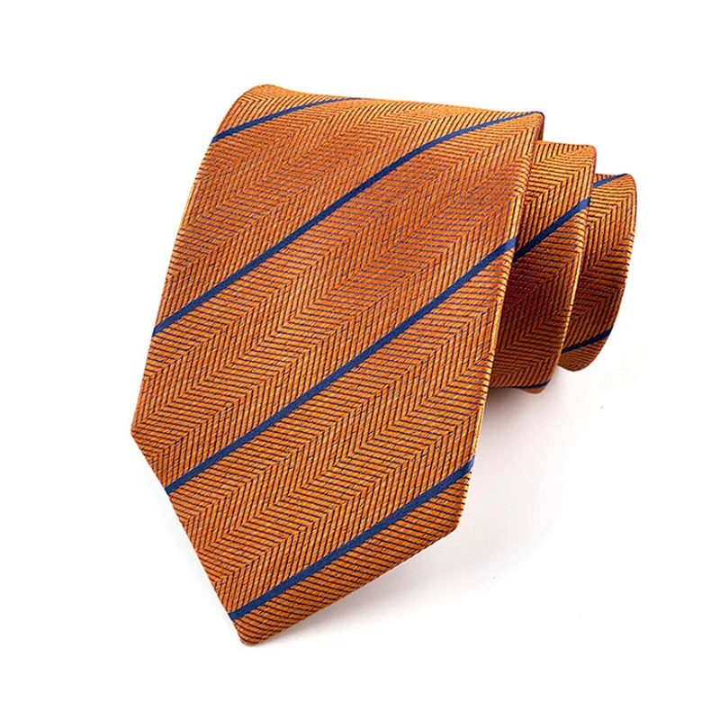 Luxury Striped Neck Ties For Men Custom Logo Corbatas Hombres Classic Polyester Necktie Set Gift Box