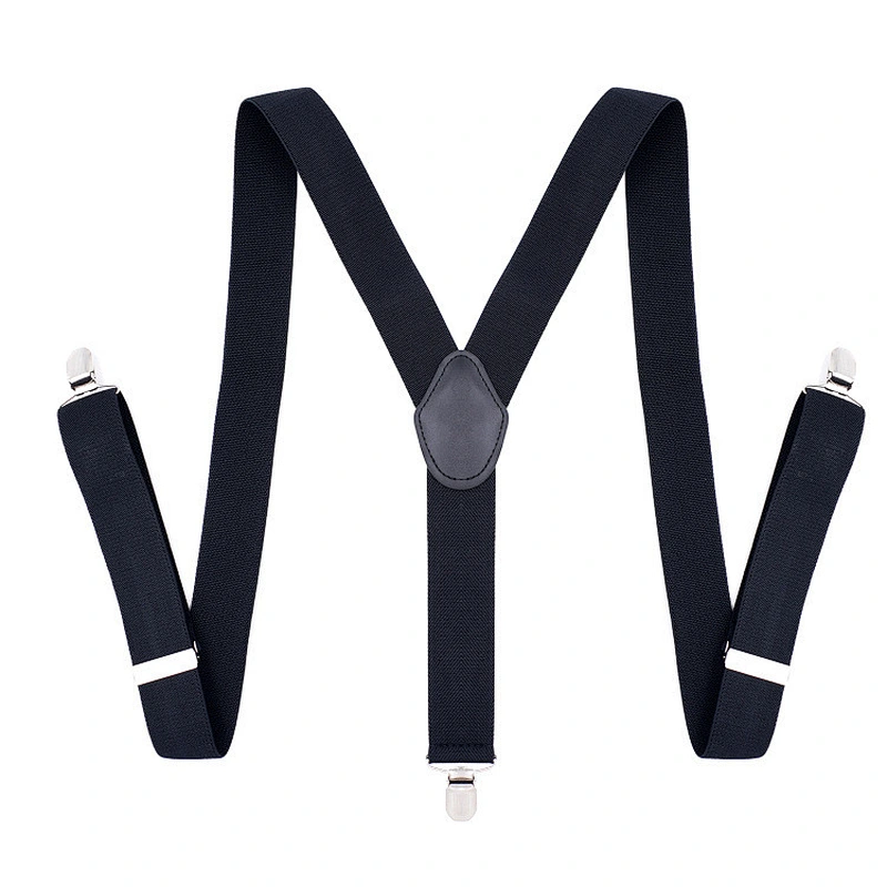 Wholesale Cheap Adult 3 clip strap Y-type plain color men's and women's universal suspender strap clip