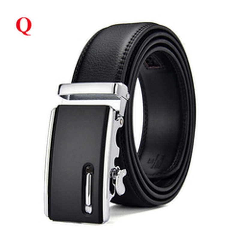 Wholesale Business Casual Adjustable Automatic Buckle Two-layer Cowhide Genuine Leather Belt for Men
