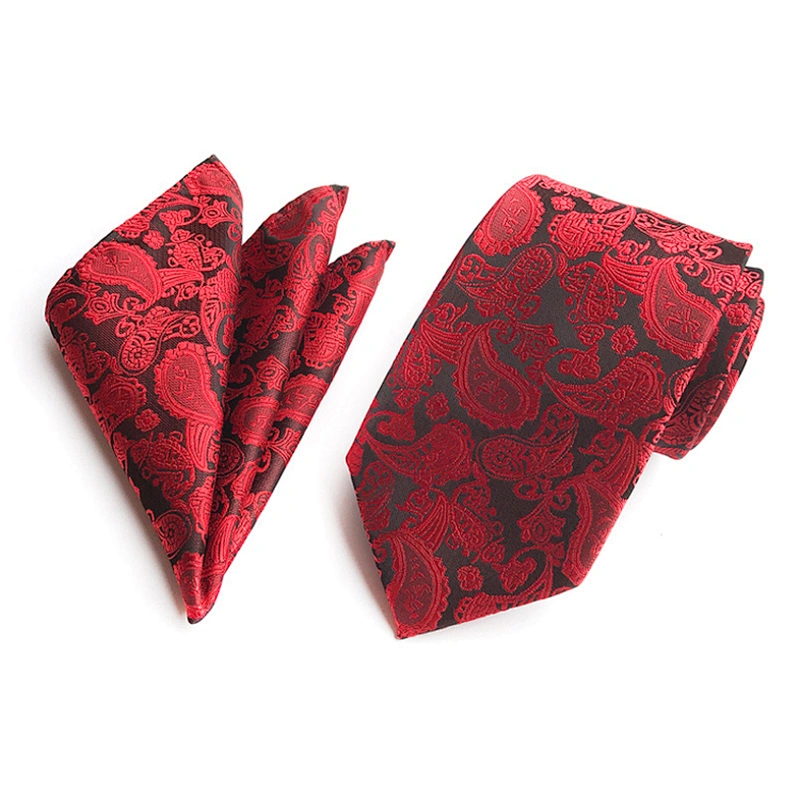 Custom Men Ties and Hanky Set Casual Paisley Neckties with Pocket Square Wholesale Ensemble Cravate Mouchoirs