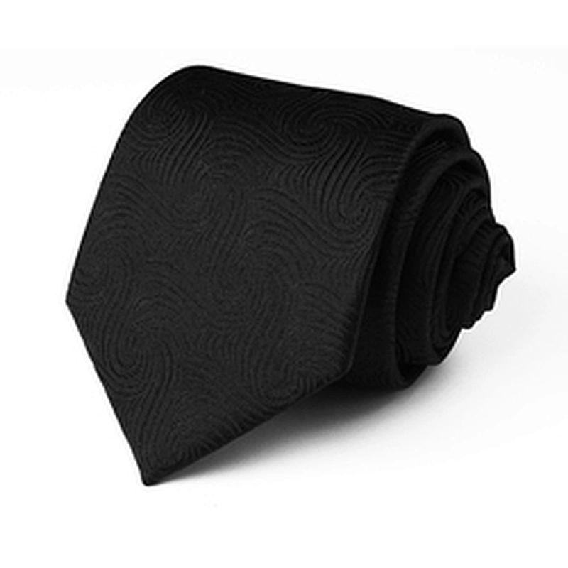 Custom Logo Gravata Slim Xadrez Polyester Woven Tie Jacquard Black Tie Corbatas Juveniles Ties For Men Italian