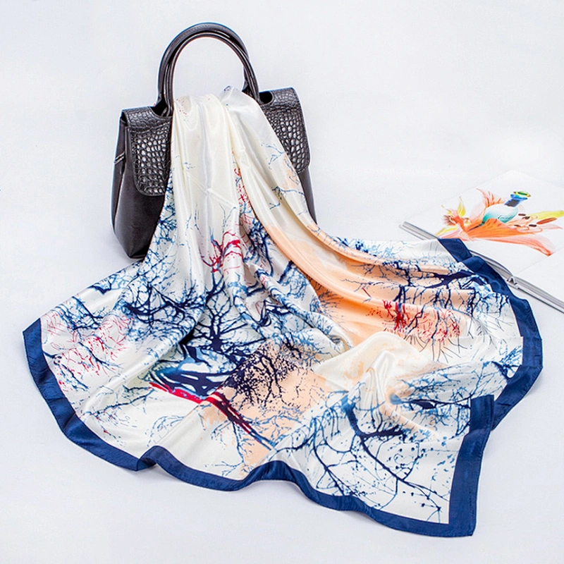Supplier Tudung Bawal Printed Stylish Scarf For Women Silk Custom Under Hijab Headscarf