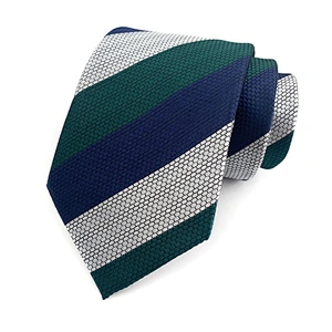 Custom Jacquard Woven Silk Necktie Mens Classical Striped Necktie Wholesale Corbatas Mens Neck Tie Set