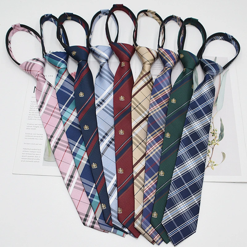 Wholesale School Ties Necktie Casual Stripe Silk or Polyester Logo Ties Jacquard Woven Ties For Children