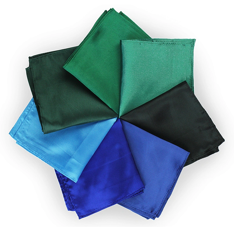 Mouchoir Solid Color Scarfs Polyester Plain Square Scarf Foulard Carre Satin Pocket Square For Men
