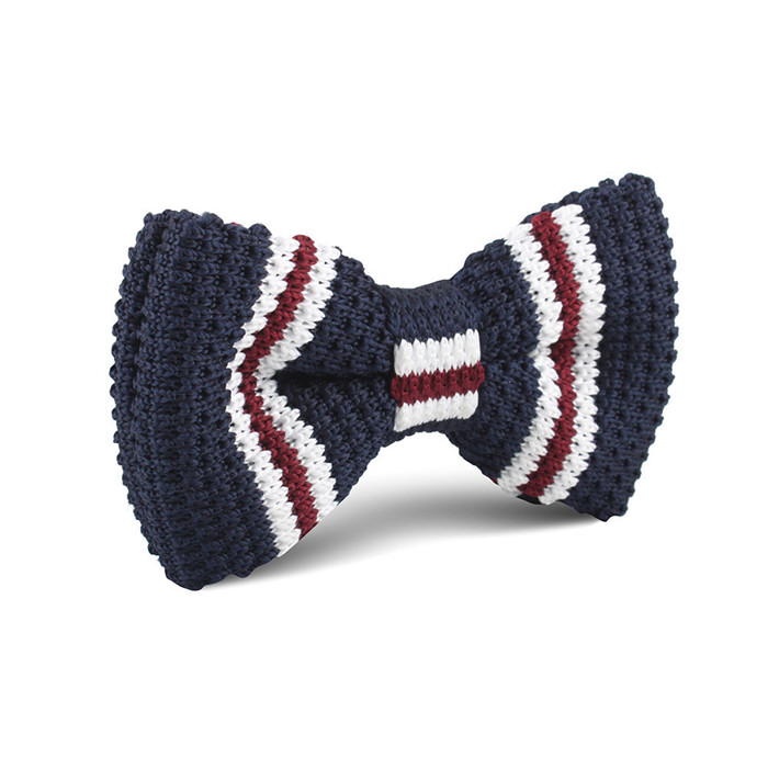 100 silk handmade knitted striped bow ties