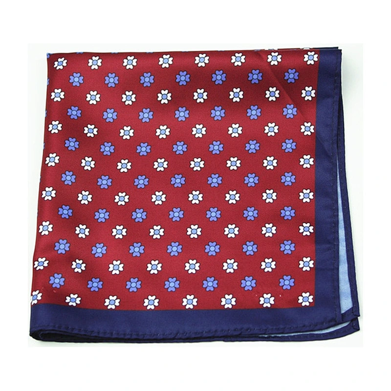 red check silk handkerchief premium pocket square wholesale hanky DPS5424C
