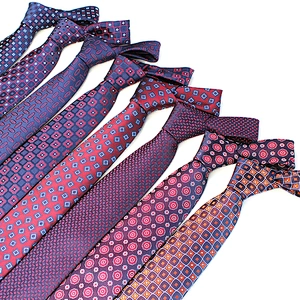 Wholesale Silk Neckties Men Fashion Casual Corbatas De Seda Dot imitated silk Ties Jacquard Fabric For Neckties
