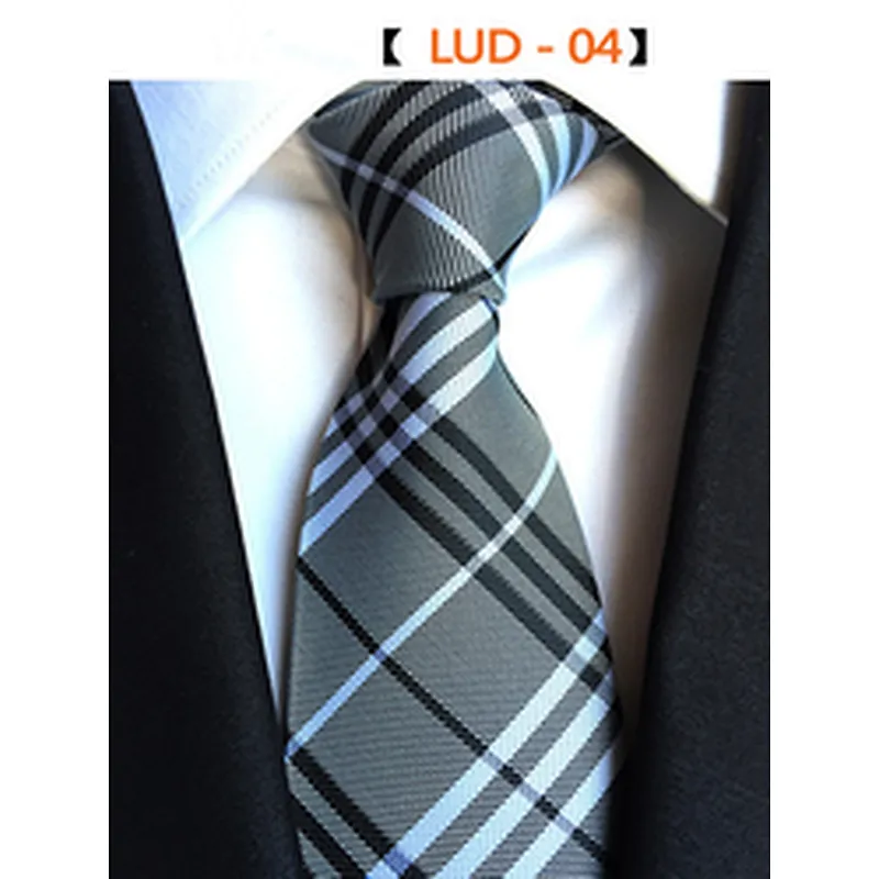Custom Gravata Fashion Neck Ties For Men Casual Grid Silk Necktie Gift