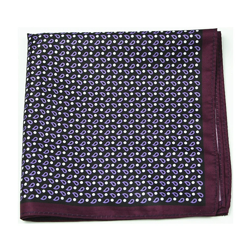 cheap hot sale print hanky blue paisley fabric with border DPS5420
