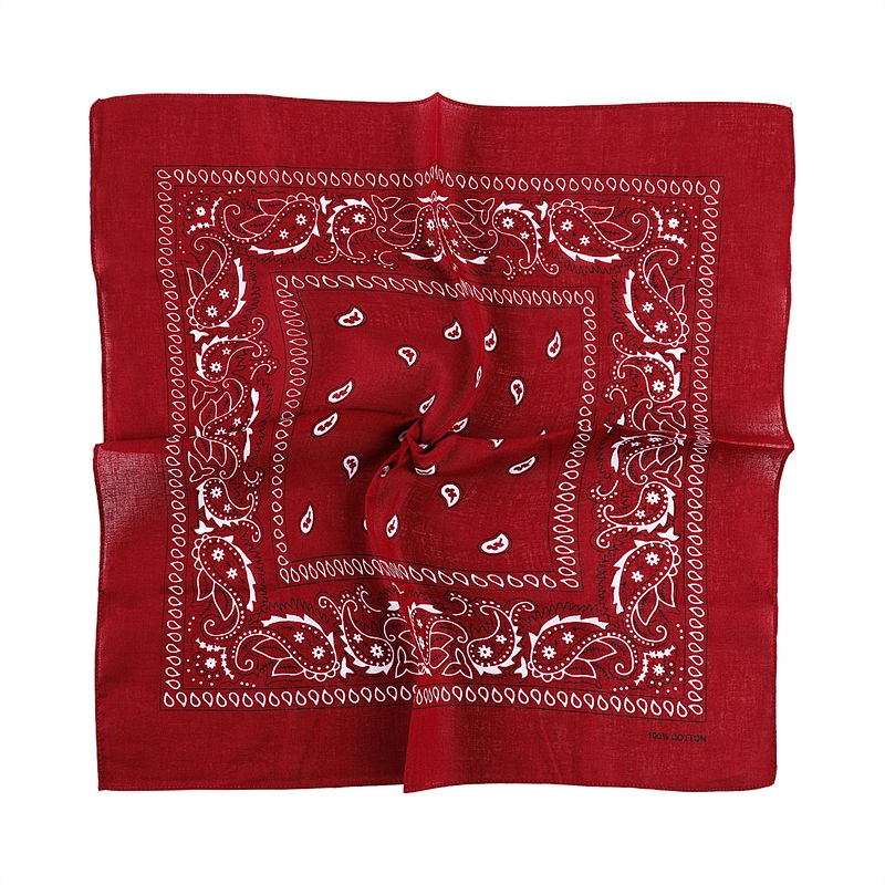 Wholesale Low Moq Fashion 100% Cotton Reusable Bandanas Custom Logo Silk Screen Printed Sport Headwear Soft Square Bandana Scarf