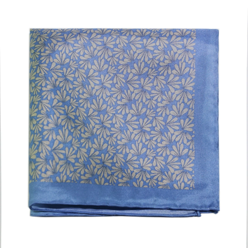 100% Silk Men's Elegant Floral Pocket Squares Handkerchief Men Printed High Quality Gift Box Set With LOGO