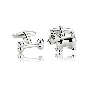 Animal Dog Cufflinks Sliver New Product Cute Mens Cuff Links or Tie Clips Custom