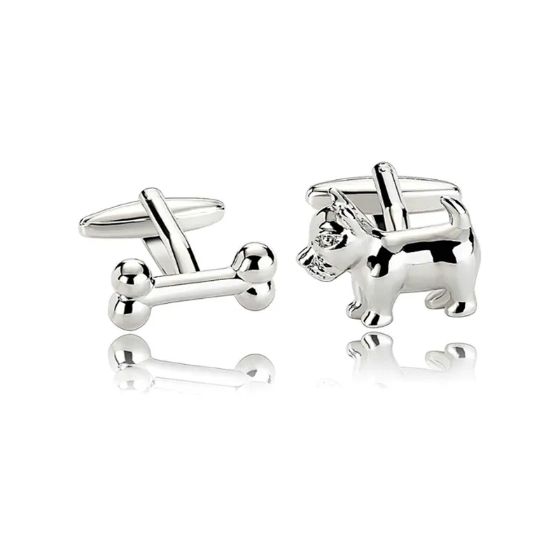 Animal Dog Cufflinks Sliver New Product Cute Mens Cuff Links or Tie Clips Custom