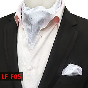Fashion Paisley Mens Ascot Polyester Handkerchief for Men Jacquard Woven Hanky Set
