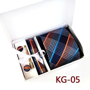 Classic Stripe Neckties with Pocket Squares Custom Men Ties and Hanky Set Tie Clip Pocket Square and Cufflink Set Gift Box