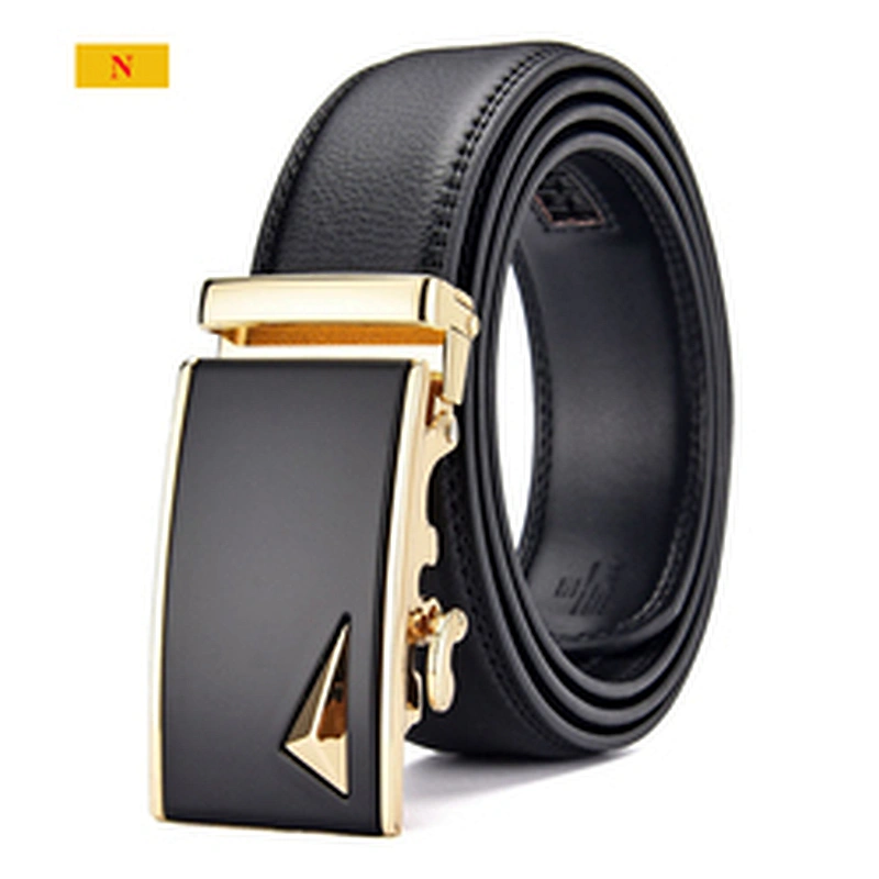 Wholesale Business Casual Adjustable Automatic Buckle Two-layer Cowhide Genuine Leather Belt for Men