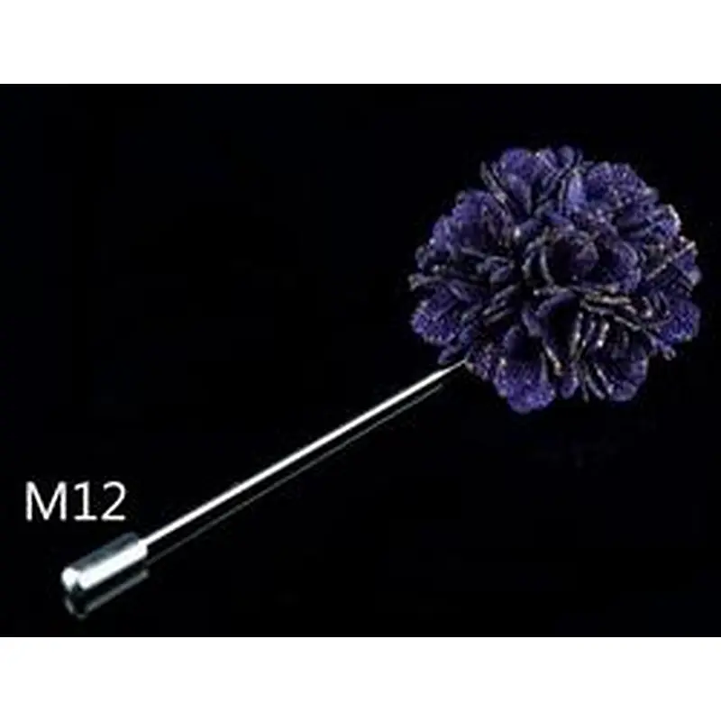 Wholesale lapel flower pin Fashionable groom boutonniere wedding Custom lapel flower pins for suit men