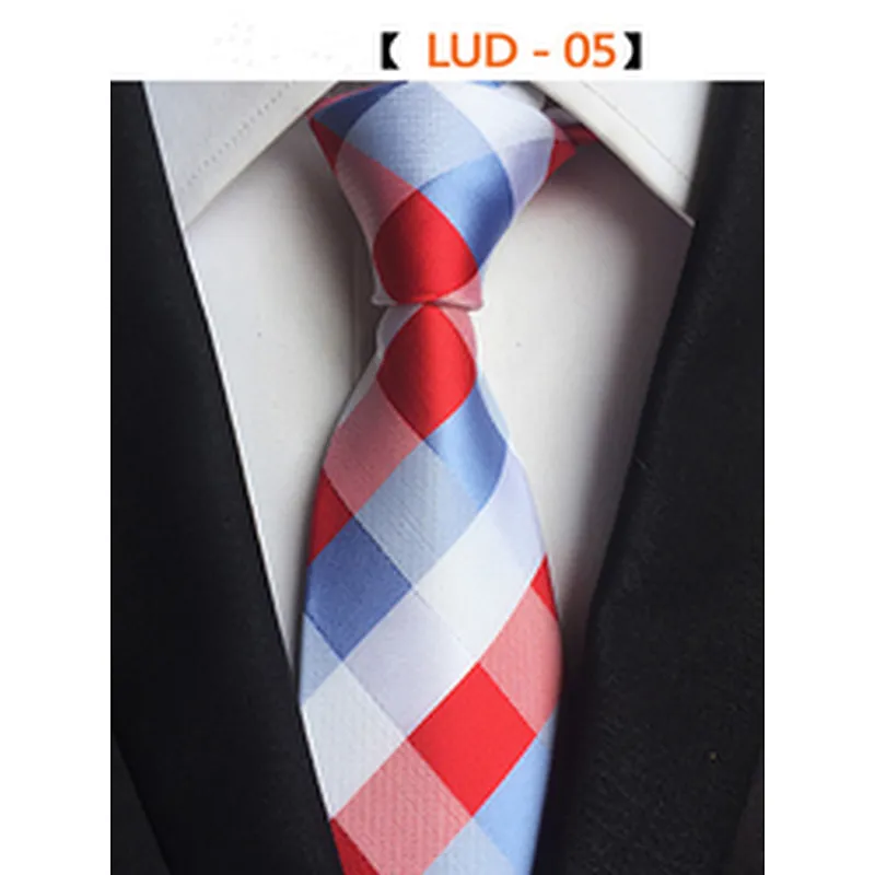 Custom Gravata Fashion Neck Ties For Men Casual Grid Silk Necktie Gift